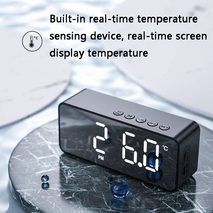 G50 AI Intelligent Voice Control Mini Mirror Alarm Bluetooth Speaker Support TF Card(Black) G50 AI Intelligent Voice Control Mini Mirror Alarm Bluetooth Speaker Support TF Card(Black)