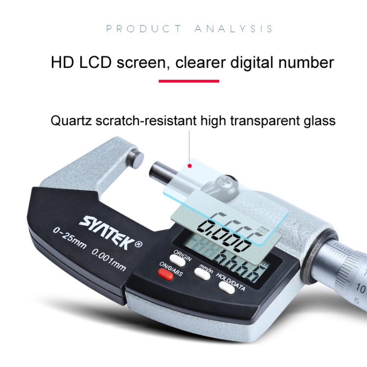 Digital Display Outer Diameter Micrometer 0.001mm High Precision