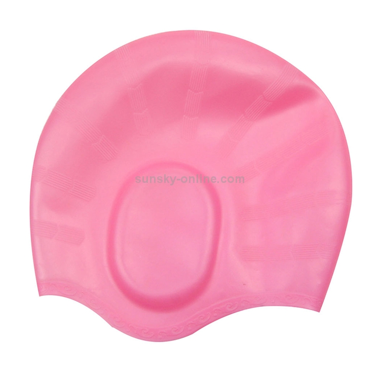 Cuffia piscina in silicone rosa per capelli lunghi TAGLIA UNICA