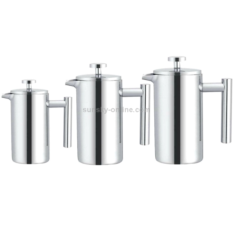 Cafetera de presión francesa de acero inoxidable 304, tetera hecha a mano,  capacidad: 350 ml