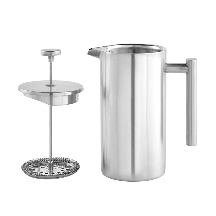 304 Stainless Steel French Pressure Coffee Pot Hand Made Tea Pot, Capacity: 800ml
