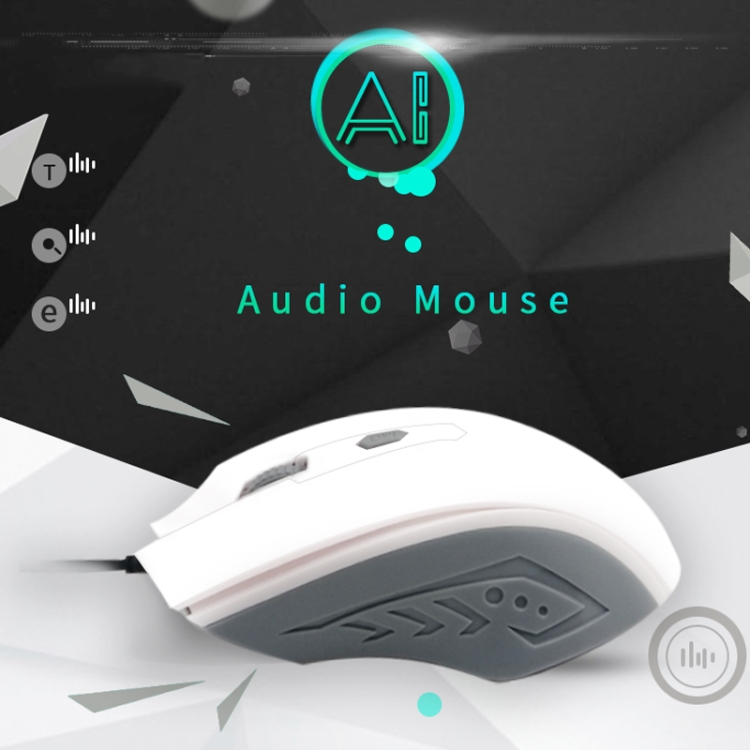 PCSENSOR MOS4 4 teclas 2400dpi Juego de reconocimiento de voz inteligente Ingreso mouse, longitud del cable: 1.5m (sonido) - B3