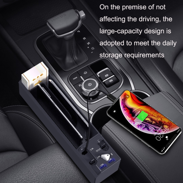 Car Seat Storage Box With Cable Car USB Charger, Style:Bluetooth Earphone 3  Wire