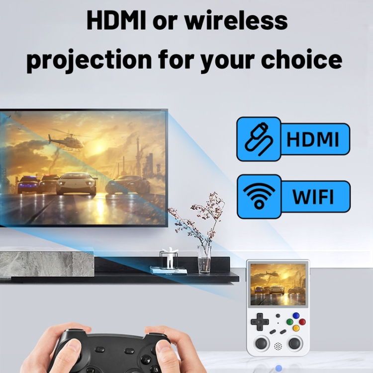 ANBERNIC RG353VS 3.5 Inch Wireless Game Box Linux Single OS Handheld Game Console 128G 25000 Games(Gray) - B7