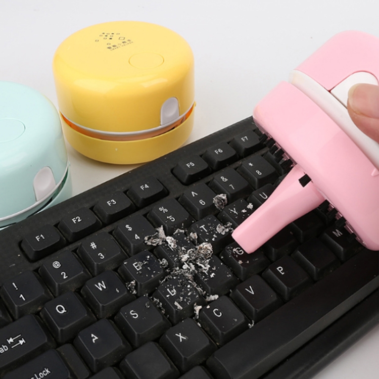 Handheld Desktop Staubsauger Mini-Tastatur Student Eraser Desktop Cleaner  Kehrmaschine (Perlweiß)