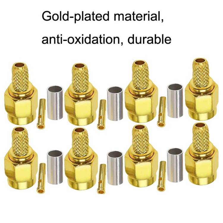 10pcs SMA Male Plug Connector Crimp For RG58 / LMR195 / RG142 / RG400 - B2