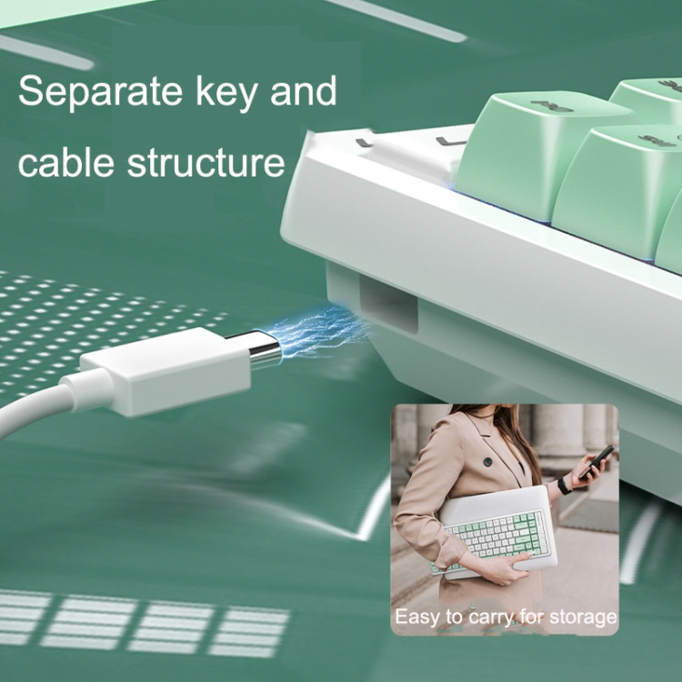 LANGTU GK85 85 Keys Gold Shaft Mechanical Wired Keyboard. Cable Length