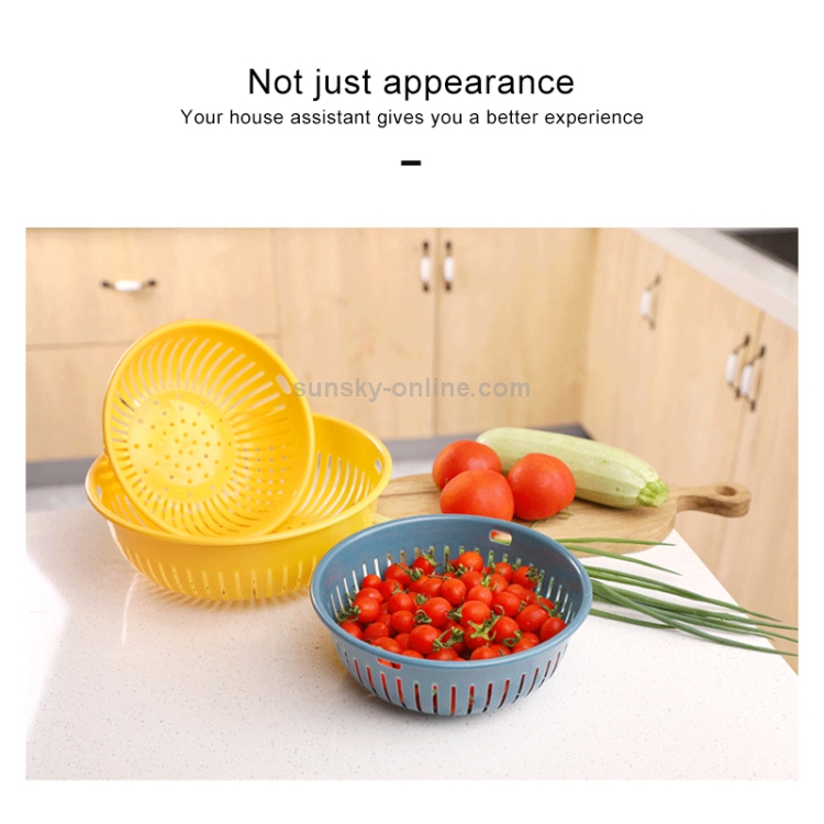 Panier de rangement pour fruits et légumes de cuisine en plastique creux  rond 10 pièces, taille: S (vert)