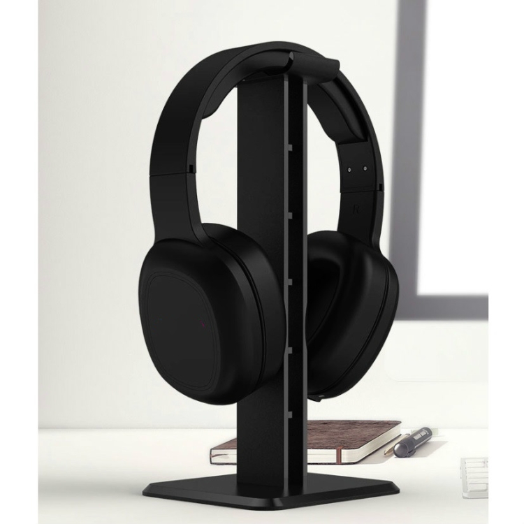 Estante de exhibición de soporte de escritorio para auriculares de 2 piezas (negro) - 4