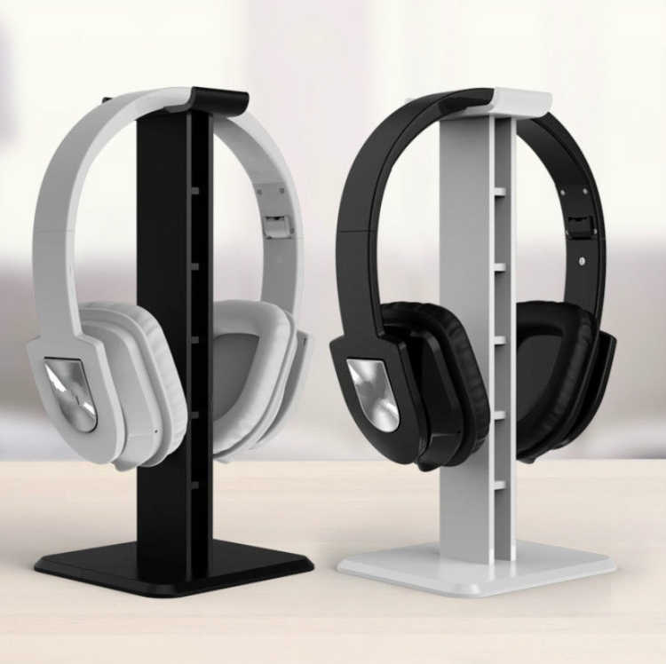 Estante de exhibición de soporte de escritorio para auriculares de 2 piezas (negro) - 5
