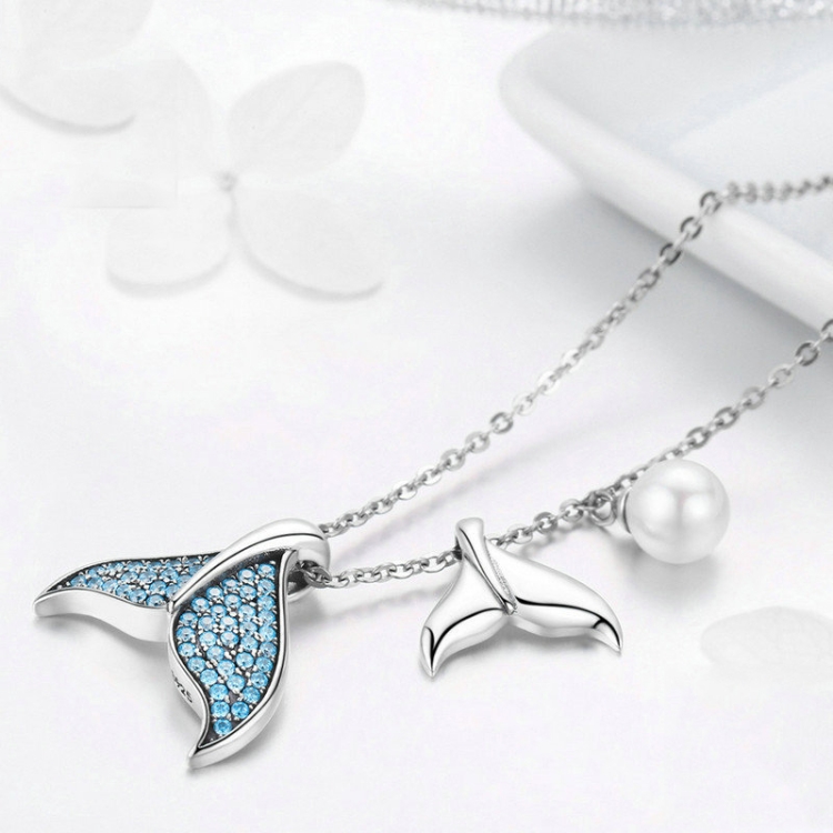 S925 Silver cheapest inlaid Mermaid's Tears Necklace