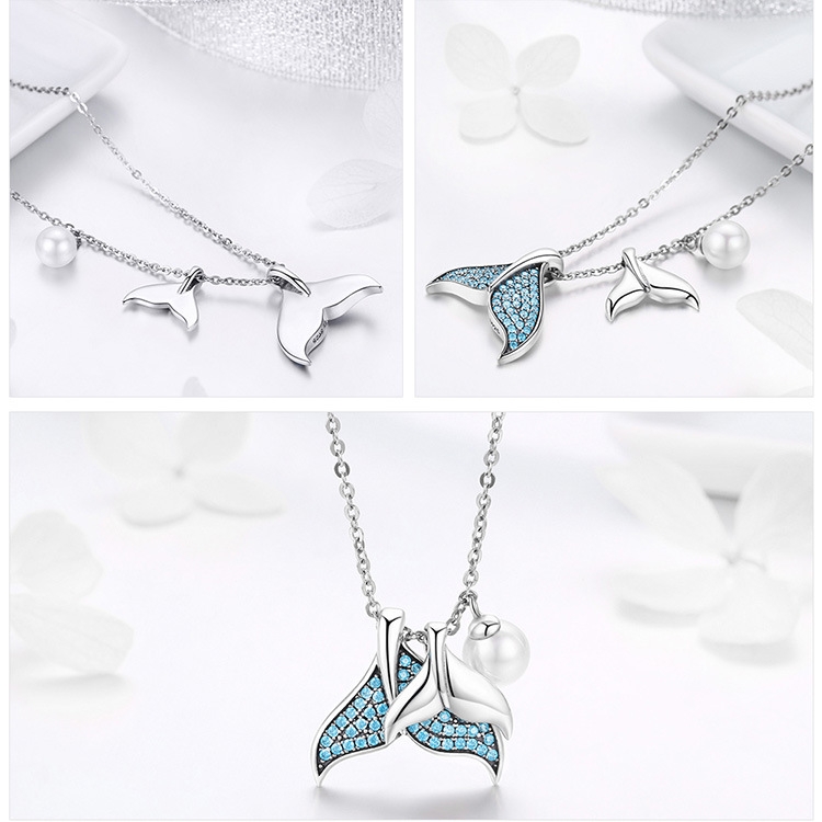 S925 Silver inlaid top Mermaid's Tears Necklace