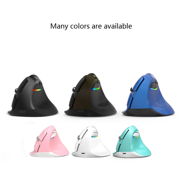 DELUX M618Mini colorido ratón vertical luminoso inalámbrico Bluetooth ratón vertical recargable (azul perla) - 1