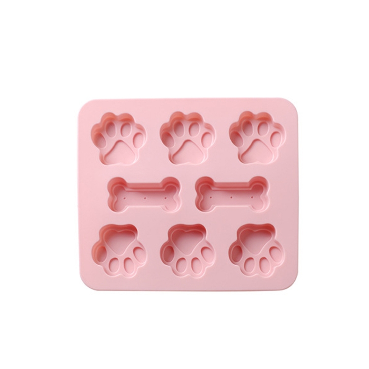 5 PCS Cartoon Cat Claw Bone Shape Cake Chocolate Silicone Mold Microwave  Baking Ice Tray Mold Pudding Jelly Mold(Pink)