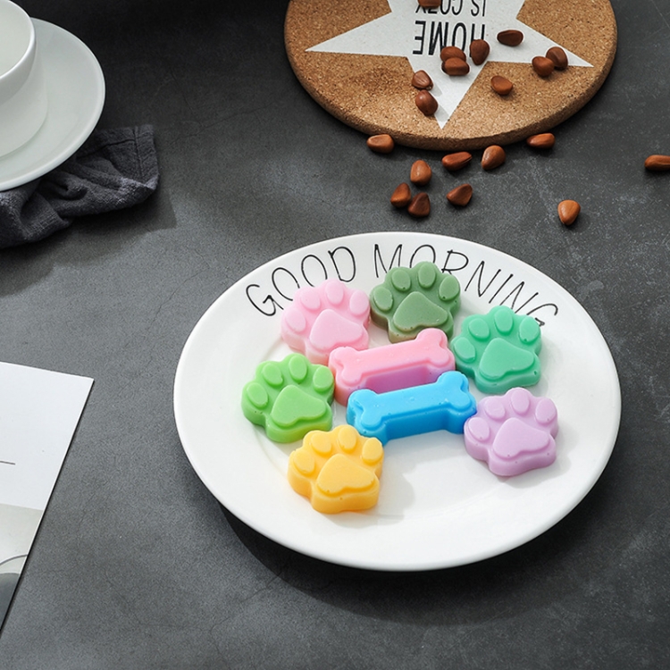 5 PCS Cartoon Cat Claw Bone Shape Cake Chocolate Silicone Mold Microwave  Baking Ice Tray Mold Pudding Jelly Mold(Pink)
