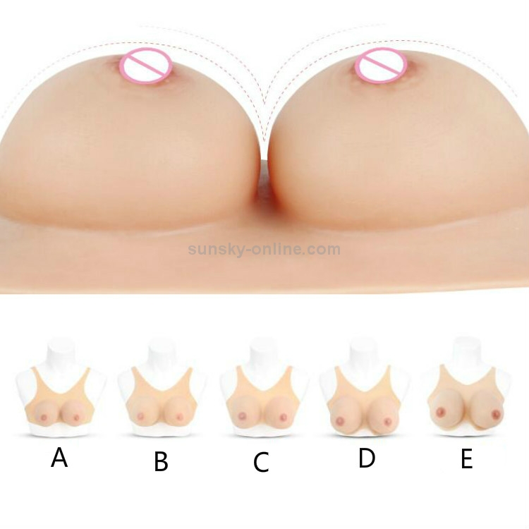 Skinless Silicone Breast Implants Bionic Breast Implants Fake Breast  Underwear Chest Pads, Size:D Cup(Back Buckle Skin Tone)