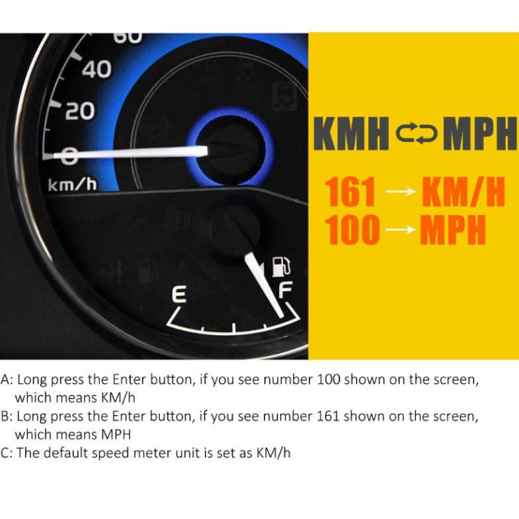 Kingneed C60 3 pulgadas HUD para automóvil Pantalla frontal Medidor de velocidad para automóvil Proyección universal GPS Medición de velocidad por satélite (Negro) - 5