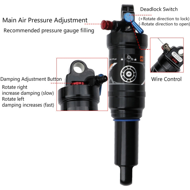 Dnm damping 3 system mountain bike air outlet rear shock