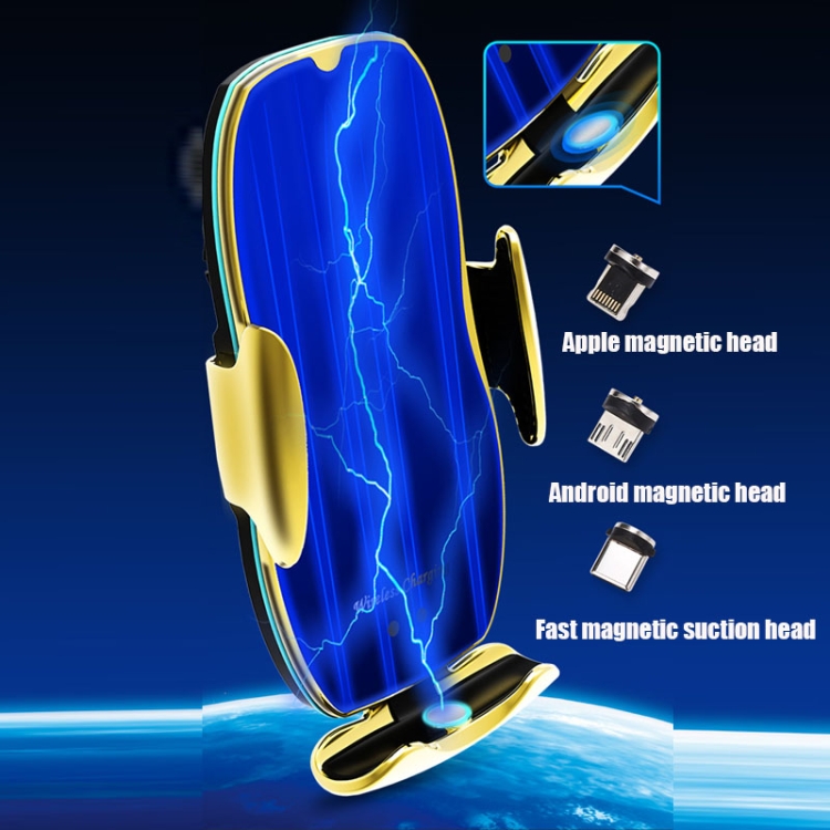 Q7 magnetische kabellose Schnellladehalterung für Auto-Handy-Ladegerät mit  Starttaste (schwarz)