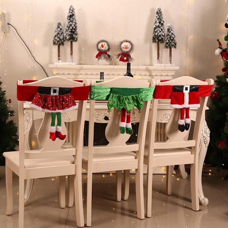 Christmas Chair Cover Decorations Christmas Table Party Ornaments(A130 Elderly Belt Long Leg)