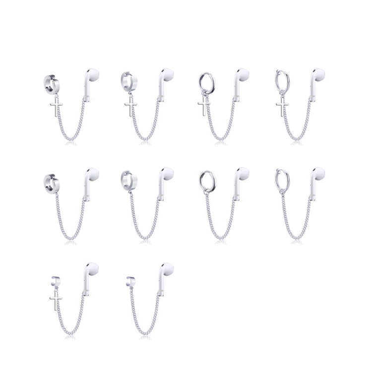 10 PCS A00114 Wireless Bluetooth Headset Anti-lost Titanium Steel Non-fading Earrings, Style:Ear Clip Cross 10 PCS A00114 Wireless Bluetooth Headset Anti-lost Titanium Steel Non-fading Earrings, Style:Ear Clip Cross