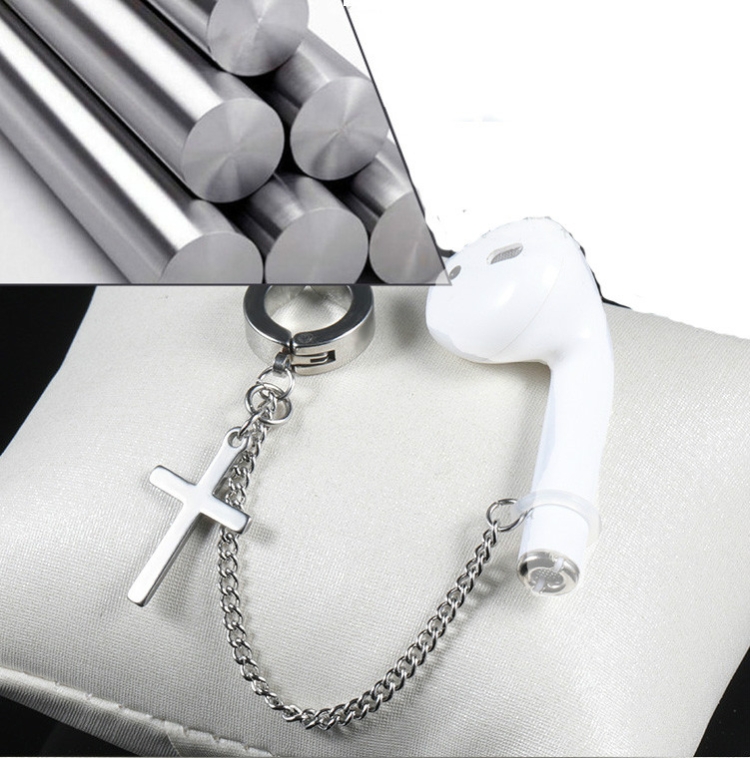 10 PCS A00114 Wireless Bluetooth Headset Anti-lost Titanium Steel Non-fading Earrings, Style: Ear Buckle Cross 10 PCS A00114 Wireless Bluetooth Headset Anti-lost Titanium Steel Non-fading Earrings, Style: Ear Buckle Cross