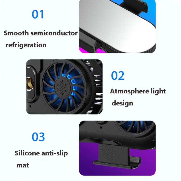 AH-102 Type-C / USB-C + USB Interface Dual Cooling And Fast Cooling Mobile Phone Radiator for 4-6.5 inch Mobile Phones, Power Cable Length: 1.5m(Black) AH-102 Type-C / USB-C + USB Interface Dual Cooling And Fast Cooling Mobile Phone Radiator for 4-6.5 inch Mobile Phones, Power Cable Length: 1.5m(Black)