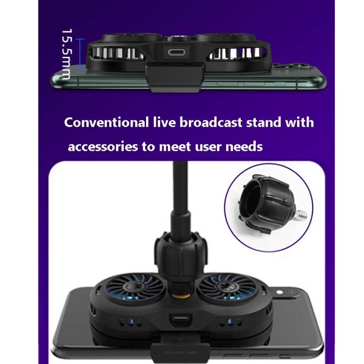 AH-102 Type-C / USB-C + USB Interface Dual Cooling And Fast Cooling Mobile Phone Radiator for 4-6.5 inch Mobile Phones, Power Cable Length: 1.5m(Black) AH-102 Type-C / USB-C + USB Interface Dual Cooling And Fast Cooling Mobile Phone Radiator for 4-6.5 inch Mobile Phones, Power Cable Length: 1.5m(Black)