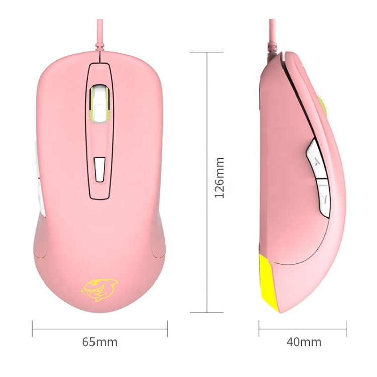 Ajazz DMG110 10000 DPI Mouse para juegos de escritorio RGB iluminado con botón programable, Longitud del cable: 1,6 m - 2
