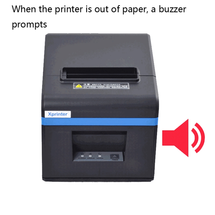 Xprinter XP-N160II Impresora térmica de boletos Impresora de recibos Bluetooth, Estilo: Enchufe de la UE (Gris) - 3