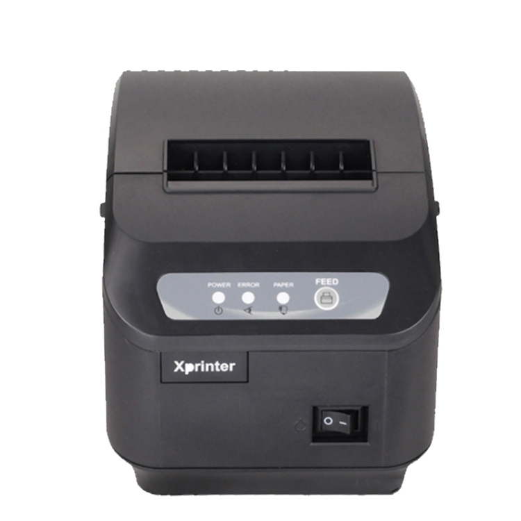 Xprinter XP-Q200II Impresora térmica de recibos pequeños Impresora de recibos de cocina y catering Cortador de 80 mm, Tipo de interfaz: Interfaz USB COM (enchufe de EE. UU.) - 1