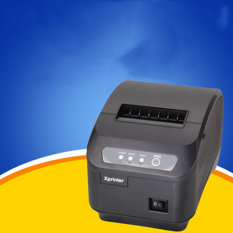 Xprinter XP-Q200II Impresora térmica de recibos pequeños Impresora de recibos de cocina y catering Cortador de 80 mm, Tipo de interfaz: Interfaz USB COM (enchufe de EE. UU.) - 7