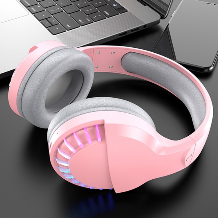SH33 Auriculares RGB de modo dual con cable Bluetooth Auriculares para juegos con reducción de ruido de graves pesados ​​para teléfono móvil (rosa) - 1