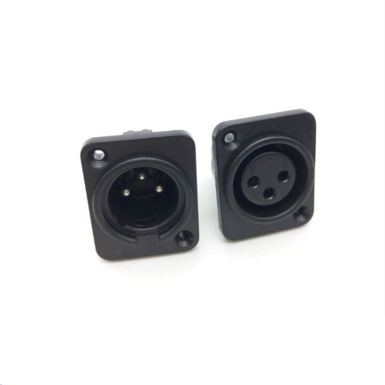 40 PCS Right-angle Card Dragon Female Socket Three-core Canon ...