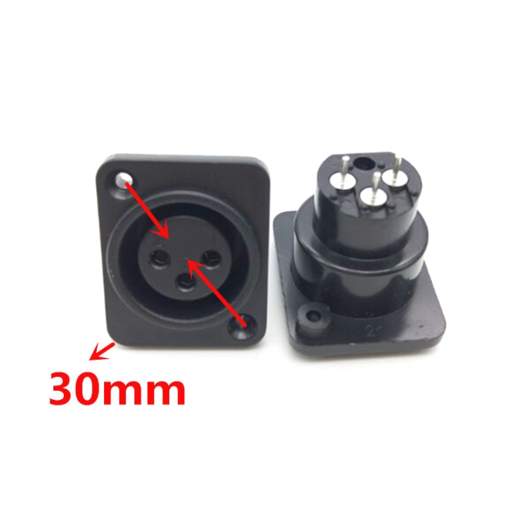 40 PCS Right-angle Card Dragon Female Socket Three-core Canon ...