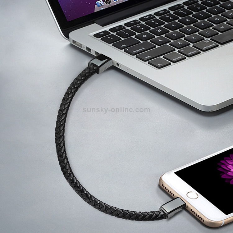 Bsolli 2553 8 Pin Port PU Leather Braided Single Wire Data Cable Bracelet, Suitable for Hand Circumference: 15.6-16cm, Length: 20cm Bsolli 2553 8 Pin Port PU Leather Braided Single Wire Data Cable Bracelet, Suitable for Hand Circumference: 15.6-16cm, Length: 20cm
