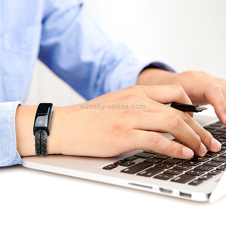 Bsolli 2553 8 Pin Port PU Leather Braided Single Wire Data Cable Bracelet, Suitable for Hand Circumference: 15.6-16cm, Length: 20cm Bsolli 2553 8 Pin Port PU Leather Braided Single Wire Data Cable Bracelet, Suitable for Hand Circumference: 15.6-16cm, Length: 20cm