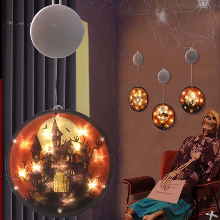 Halloween Star String Light Show Window Horror Decoration LED Battery  Powered Hanging Lamp(Cemetery)