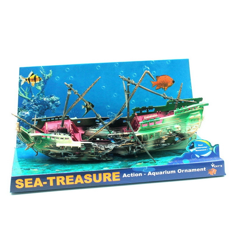 Aquarium Fish Tank Aquarium Landscaping Decoration Oxygen-enhancing Toy  Rotten Shipwreck