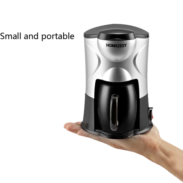 Petite machine à café domestique Homezest Mini cafetière à une tasse  portable entièrement automatique, Style: Prise britannique (Noir blanc)