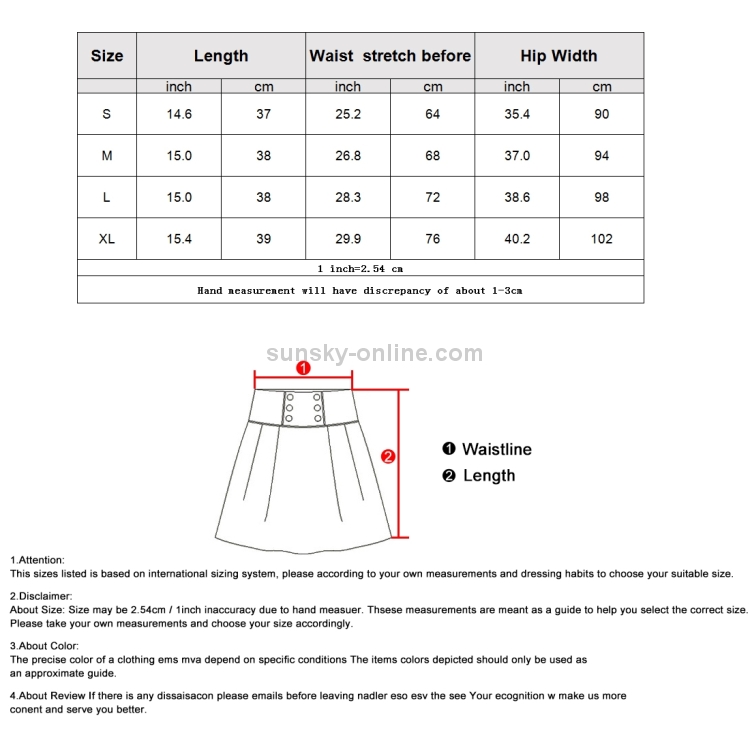 A line skirt measurements hotsell