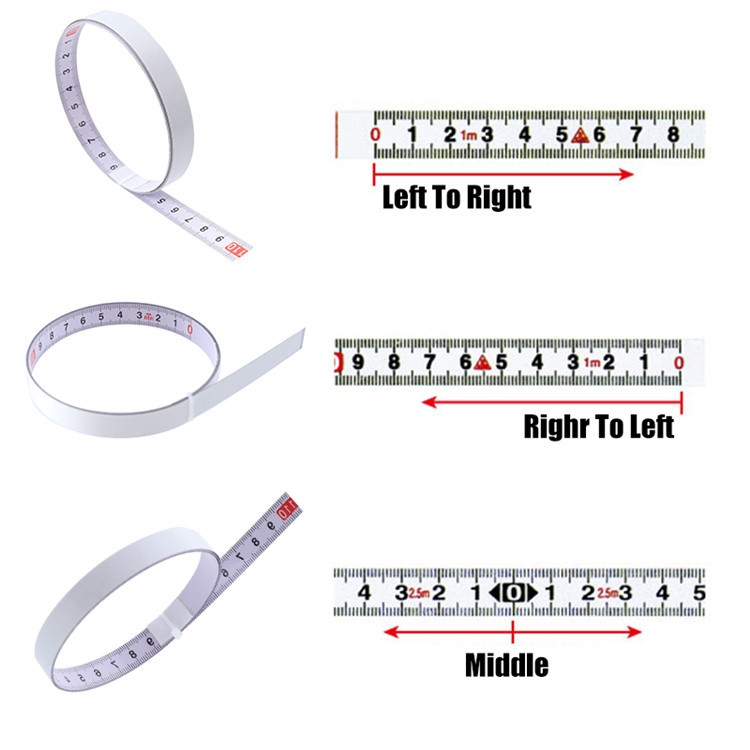 Center Finding Ruler 2-inch Table Sticky Adhesive Tape Measure, Aluminum  Track Ruler (from the middle)