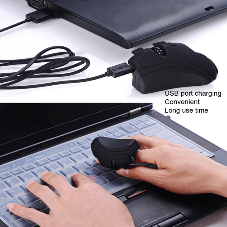 GM306 2.4GHz Wireless Finger Lazy Mouse con receptor USB (negro) - B4