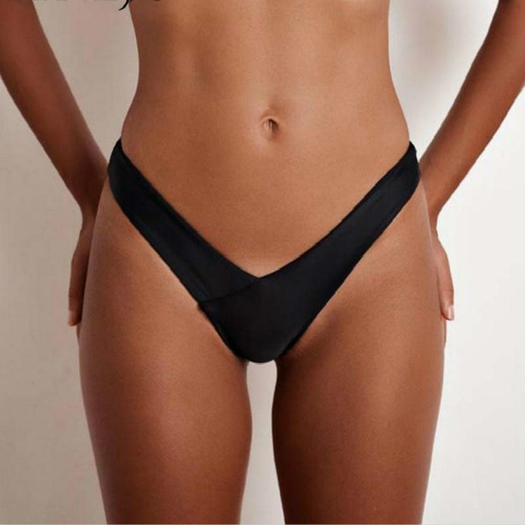 Sexy Women Cotton G String Thongs Low Waist Sexy Panties Ladies Seamless  Underwear, Size:S(Black)