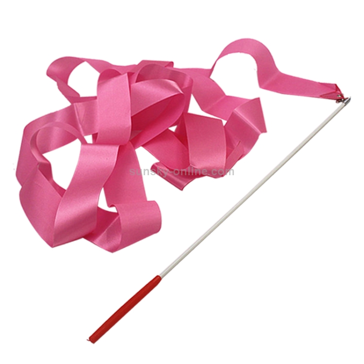 5 pièces 4 m accessoires de danse de ruban de gymnastique de couleur  artistique jouets pour enfants (rose)