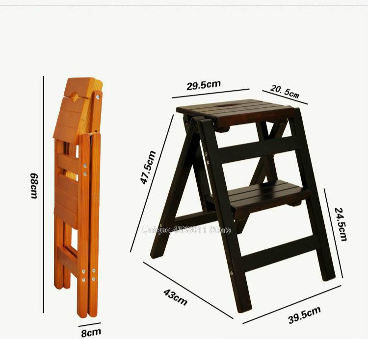 Chaise d'échelle domestique en bois massif, tabouret pliant à double usage,  pédale d'escalade intérieure, escalier multifonction - AliExpress