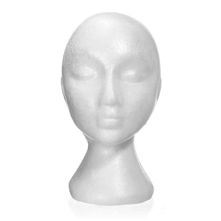 3pcs Foam Mannequin Female Head Models Dummy Wig Glasses Display Stands 