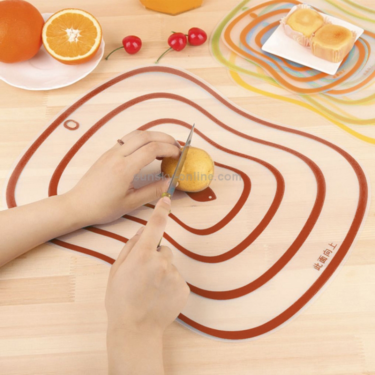 6 PCS Kitchen Chopping Blocks Flexible Transparent PP Cutting Boards L (42x31.5cm)(Orange)