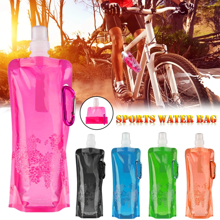 0.5L Ultralight Foldable Water Bag Flask Bottle Outdoor Sport Hiking Camping nn 