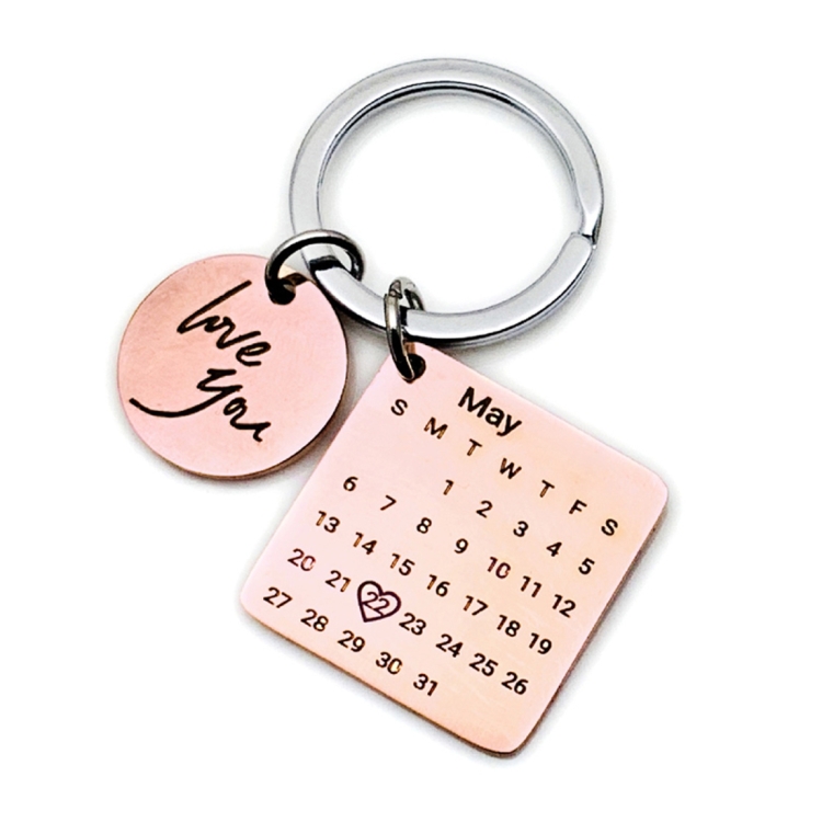 Calendrier Match Om 2023 Sunsky - Personalized Calendar Keychain Hand Carved Calendar Keyring  Stainless Steel Brelok(Rose Gold)